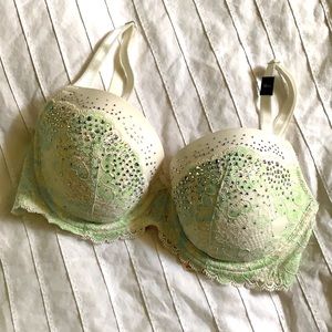 Brand New! Dream Angels rhinestone iridescent bra